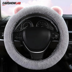 Tesla Bear Steering Wheel Protector - Warm Plush Cover for Model 3 Y S X - Tesla Interior Accessories > Steering wheels