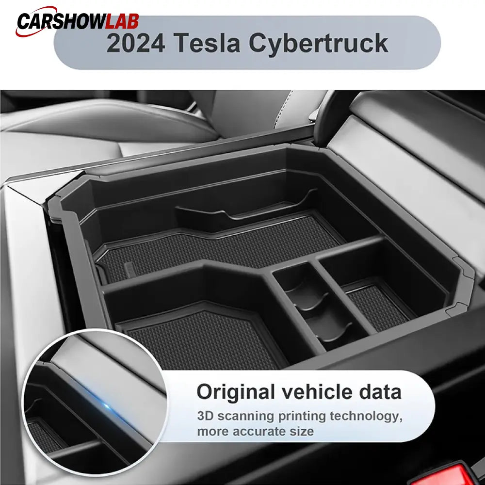 Tesla Cybertruck Center Console Storage Trays | 2-Pack Double Layer Organizer - Tesla Interior Accessories > Center