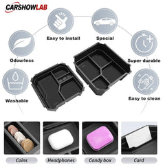 Tesla Cybertruck Center Console Storage Trays | 2-Pack Double Layer Organizer - Tesla Interior Accessories > Center