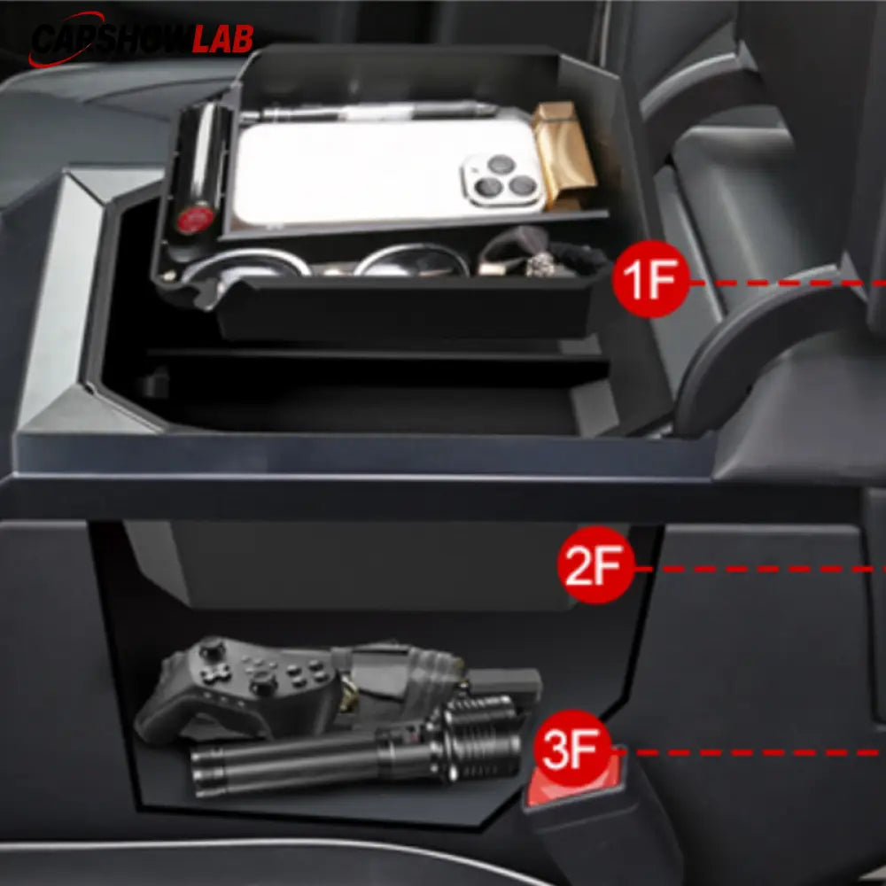 Tesla Cybertruck Center Console Storage Trays | 2-Pack Double Layer Organizer - Tesla Interior Accessories > Center