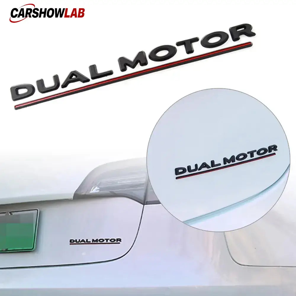 Tesla Dual Motor Rear Trunk Emblem - Premium Replacement Decal for Model 3 Y S X - Tesla Exterior Accessories >