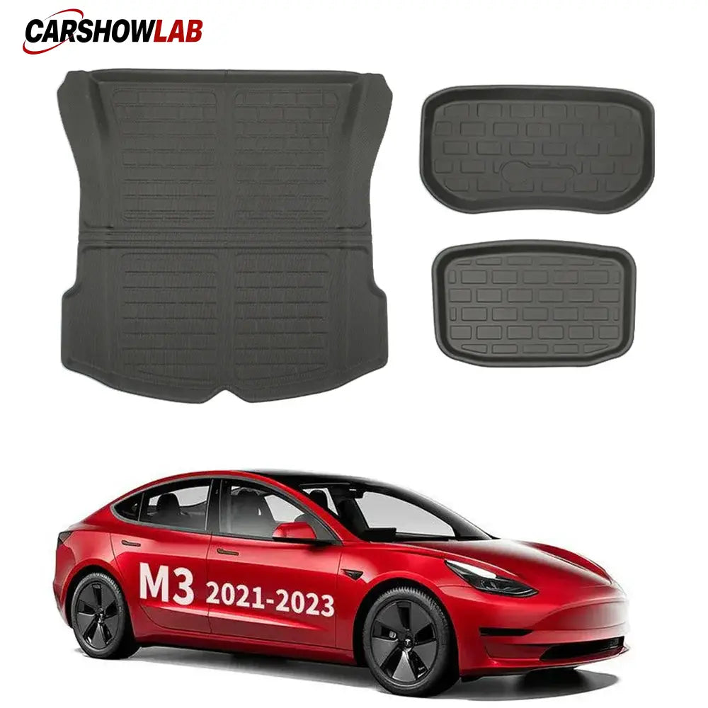 Tesla Model 3 All-Weather Floor Mats 2021-2023 - Custom XPE Interior Liners - Tesla Interior Accessories > Floor Mat