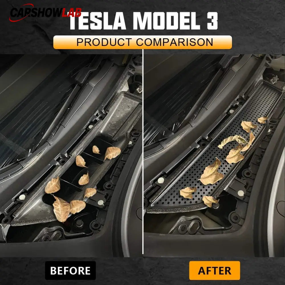 Tesla Model 3 Front Trunk Air Inlet Protector - Anti-Clog Intake Cover 21-23 - Tesla Interior Accessories > Frunk Trunk
