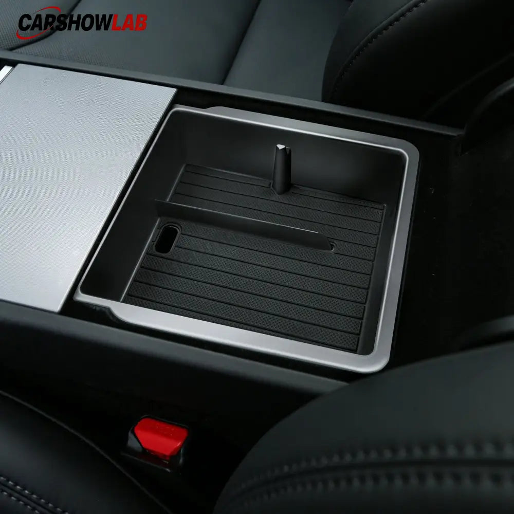 Tesla Model 3 Highland 2024+ Center Console Storage Box - Anti-Slip TPE Tray - Tesla Interior Accessories > Center