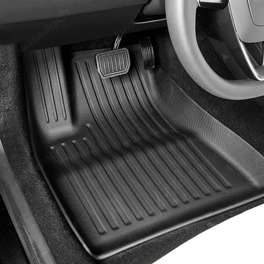 Tesla Model 3 Highland 2024+ TPE Floor Mats - Waterproof All-Weather Liners - Tesla Interior Accessories > Floor Mat