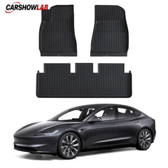 Tesla Model 3 Highland 2024+ TPE Floor Mats - Waterproof All-Weather Liners - Tesla Interior Accessories > Floor Mat
