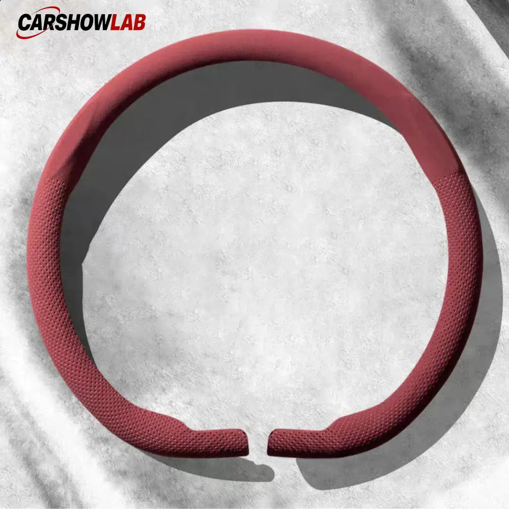 Tesla Model 3 Highland 2025+ Alcantara Steering Wheel Wrap - Custom Hand-Stitched - Tesla Interior Accessories >