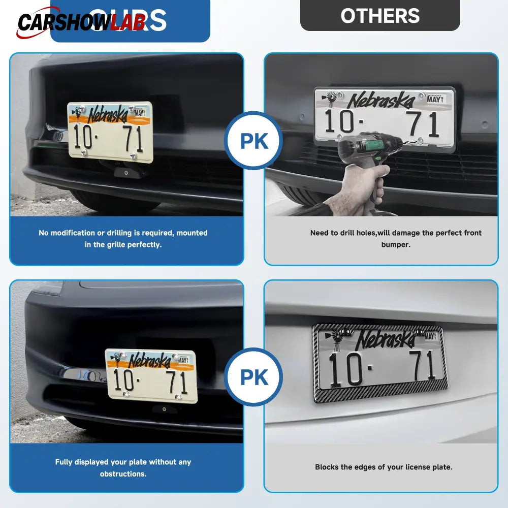 Tesla Model 3 Highland Front License Plate Bracket 2024+ | No-Drill Anti-Theft - Tesla Exterior Accessories > Exterior