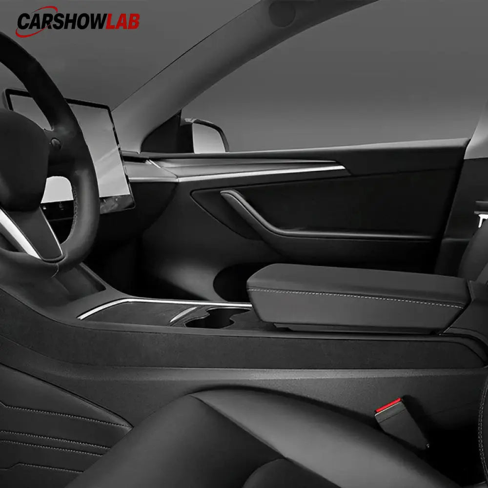 Tesla Model 3/Y Alcantara Console Side Cover - Premium Interior Trim Upgrade - Tesla Interior Accessories > Center