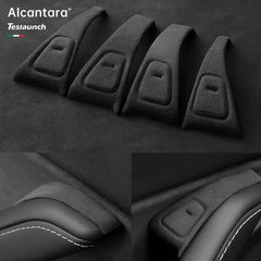 Tesla Model 3/Y Alcantara Door Button Trim - Premium Interior Upgrade Wrap - Tesla Interior Accessories > Doors > Door
