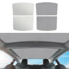 Tesla Model 3/Y Alcantara Suede Sunshade - Ice Crystal Double Insulation - Tesla Interior Accessories > Sunroof >