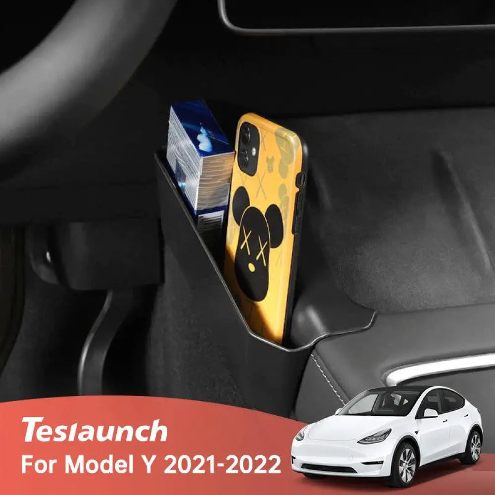 Tesla Model Y Side Console Storage Box - 2021-2024 Armrest Organizer (2pc) - Tesla Interior Accessories > Center