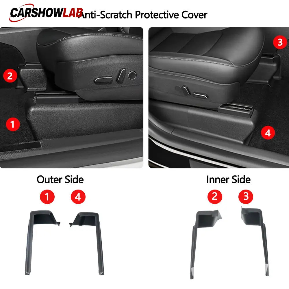 Under Seat Anti-Scratch Protector for Tesla Model Y 2020-2024 - No-Rattle ABS - Tesla Interior Accessories > Seat >