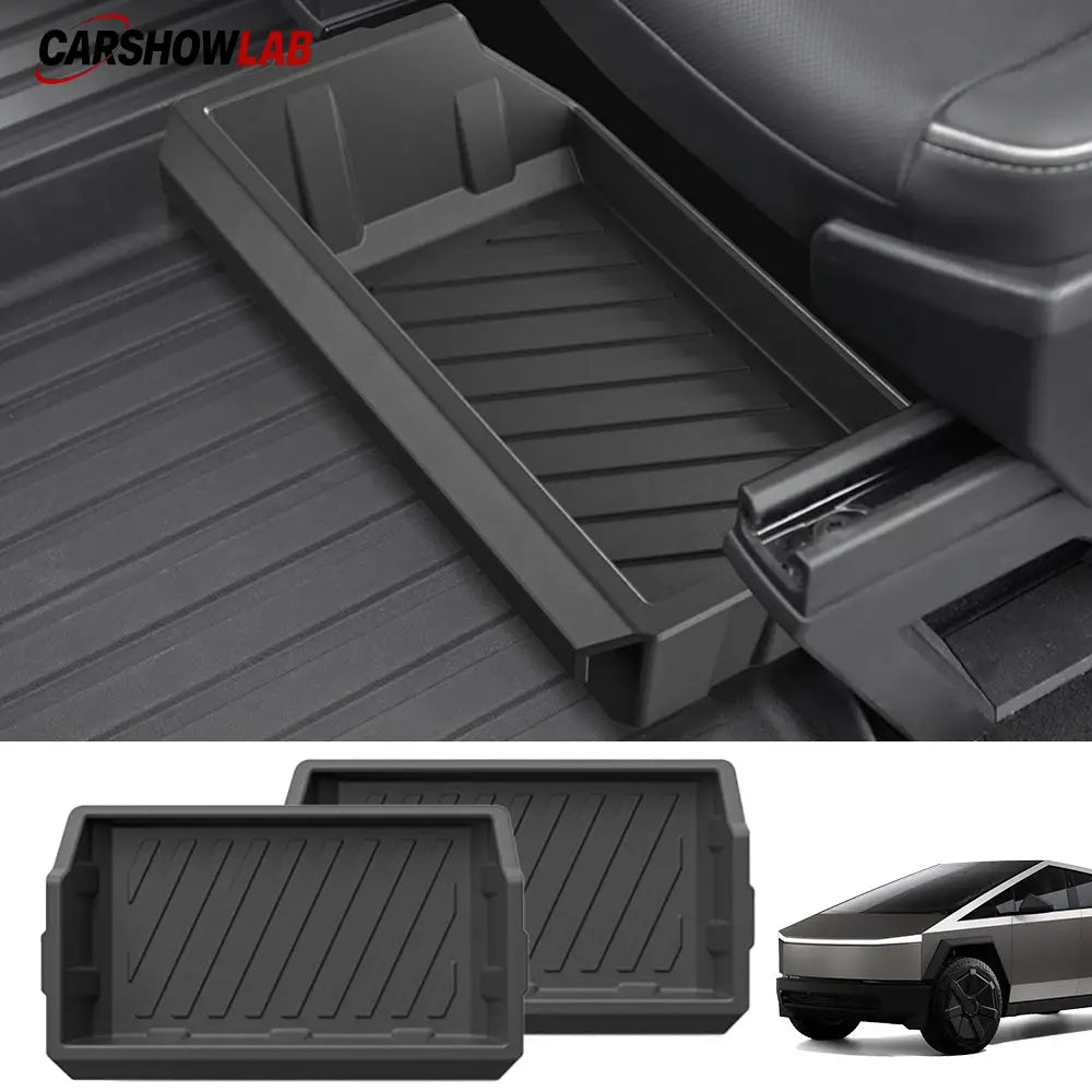 Under Seat Storage Tray for Tesla Cybertruck | Hidden Interior Organizer Bin - Tesla Interior Accessories > Seat >