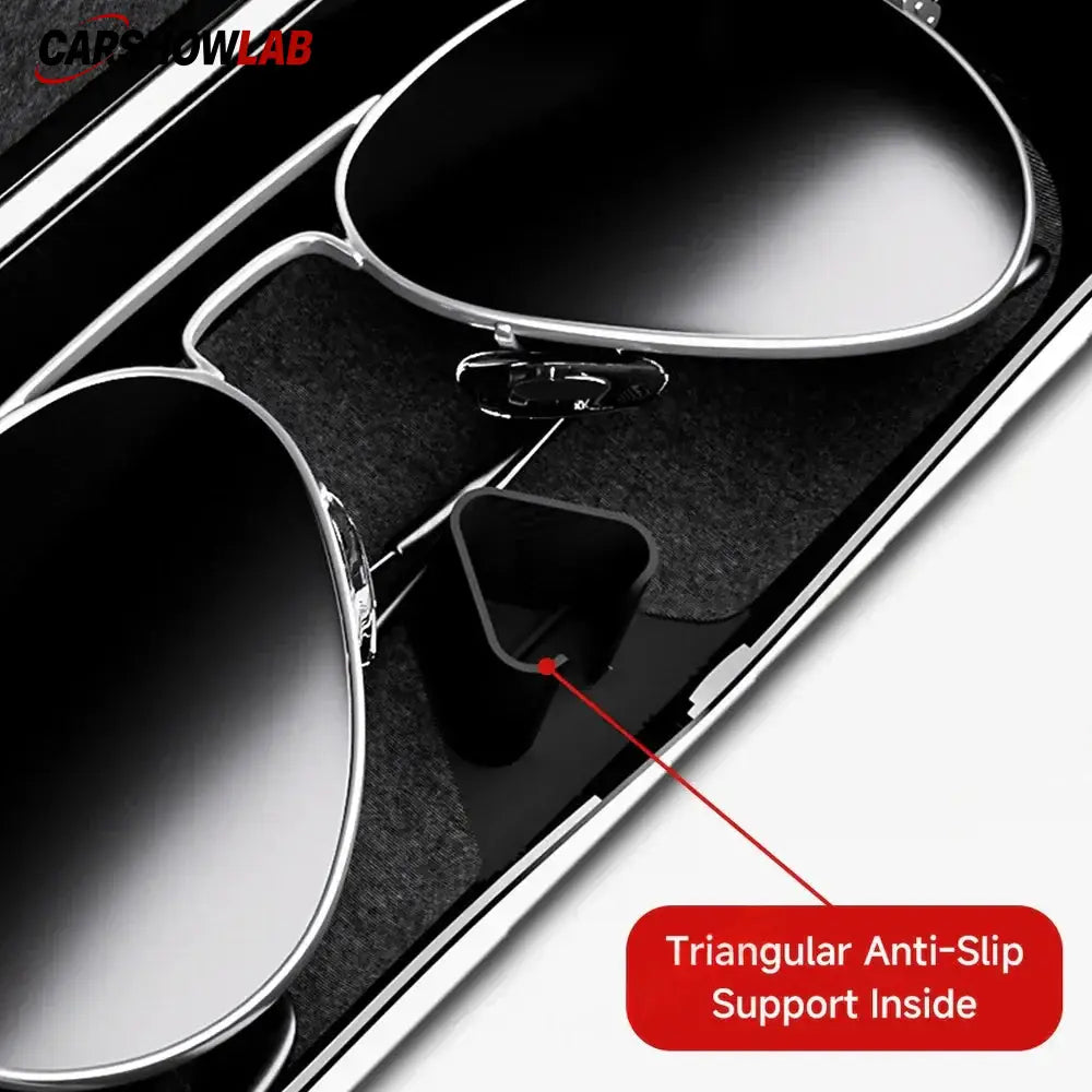 Universal Car Sun Visor Glasses Box - One-Hand Access Sunglasses Storage Case - Tesla Interior Accessories > Interior