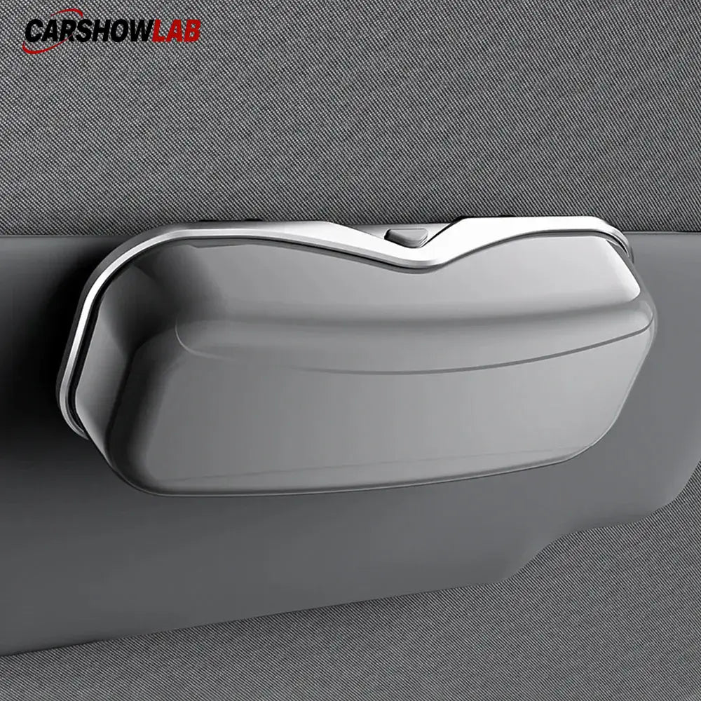 Universal Car Sun Visor Glasses Box - One-Hand Access Sunglasses Storage Case - Tesla Interior Accessories > Interior