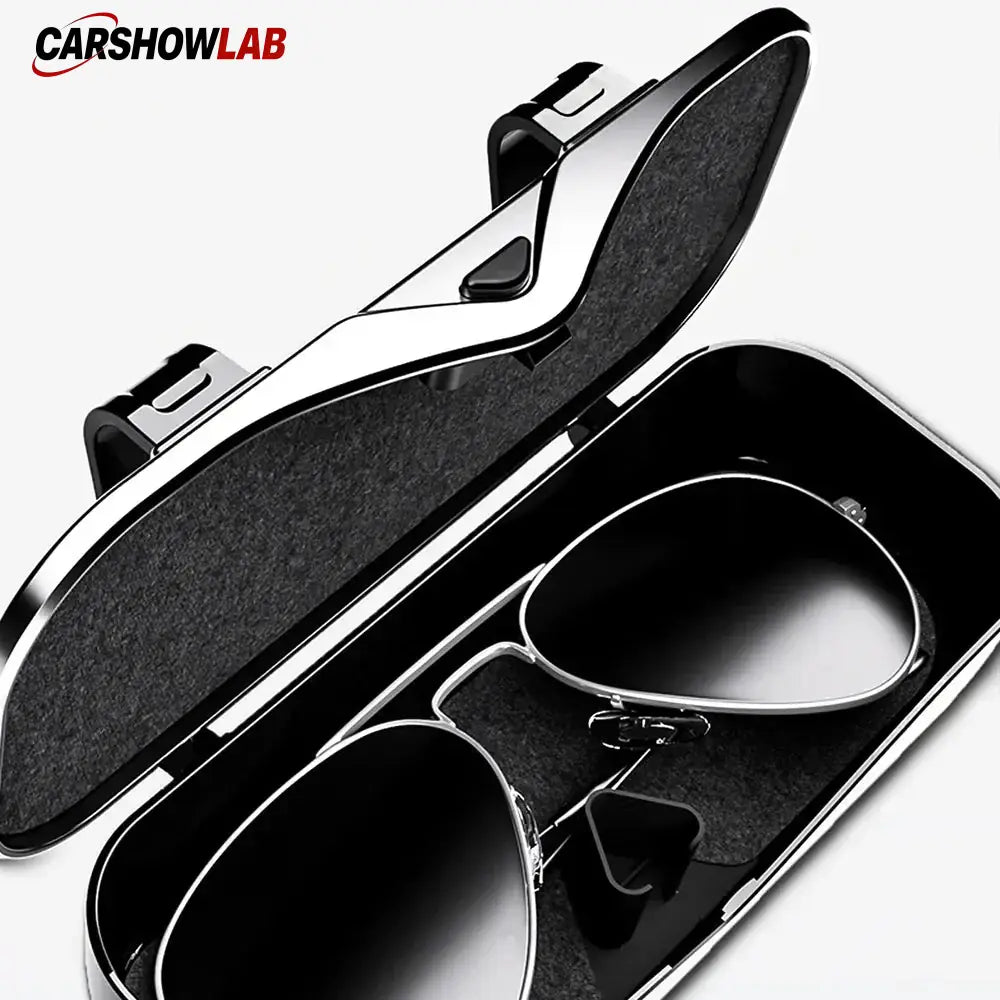 Universal Car Sun Visor Glasses Box - One-Hand Access Sunglasses Storage Case - Tesla Interior Accessories > Interior