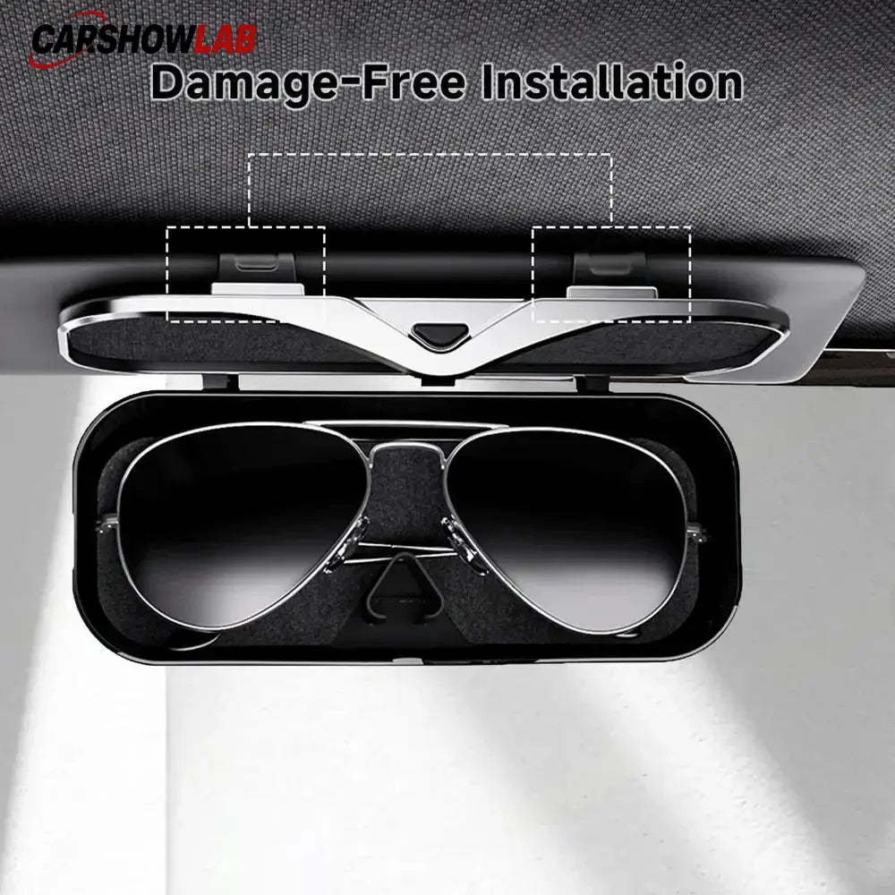 Universal Car Sun Visor Glasses Box - One-Hand Access Sunglasses Storage Case - Tesla Interior Accessories > Interior