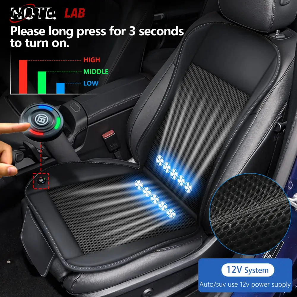 Ventilated Car Seat Cover - Instant Cooling 12V Breathable Pad for Tesla 3/Y - Tesla Interior Accessories > Seat >