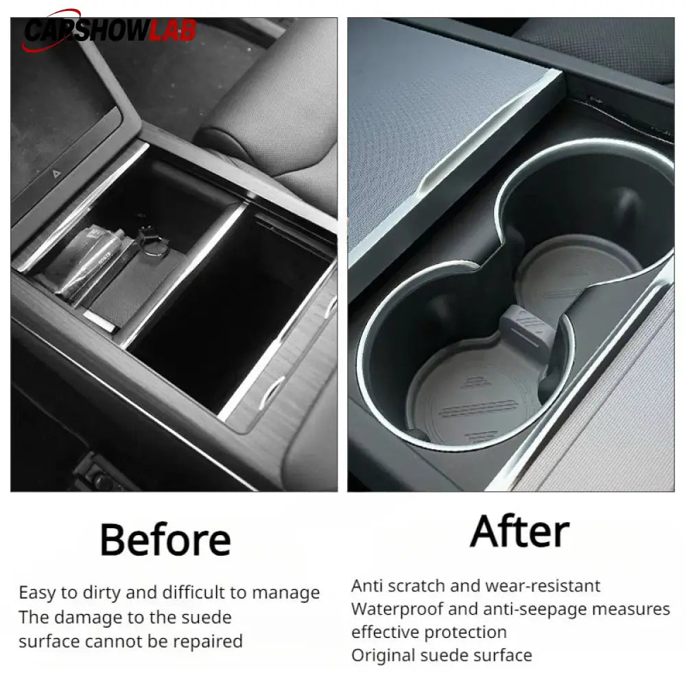 Waterproof Cup Holder Storage Box for 2024+ Tesla Model 3 Highland - Tesla Interior Accessories > Center Console > Cup