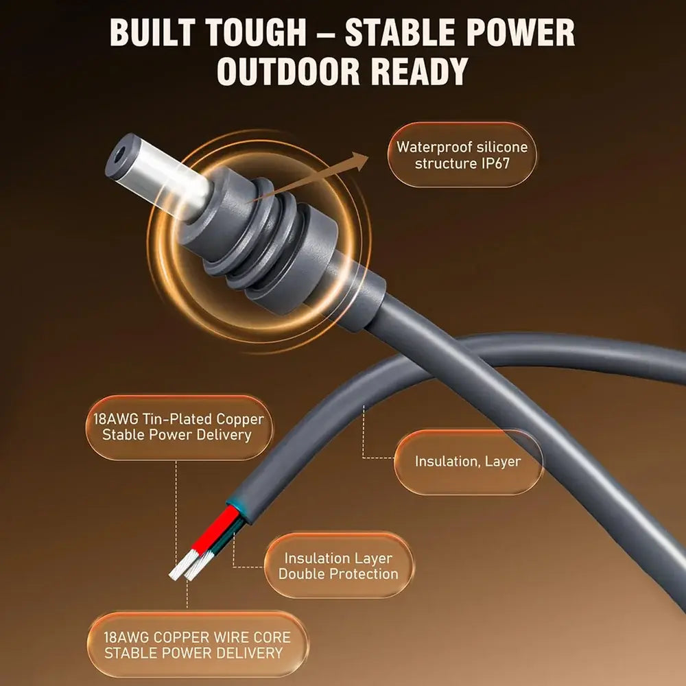 Waterproof Starlink Mini DC Power Cable for RV & Off-Grid - Real-Time Monitor - Tesla Exterior Accessories > Starlink